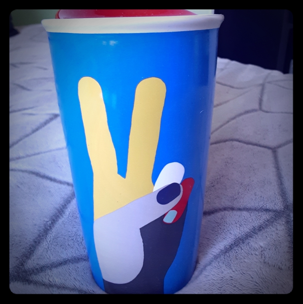 Starbucks Peace Ceramic Travel Mug